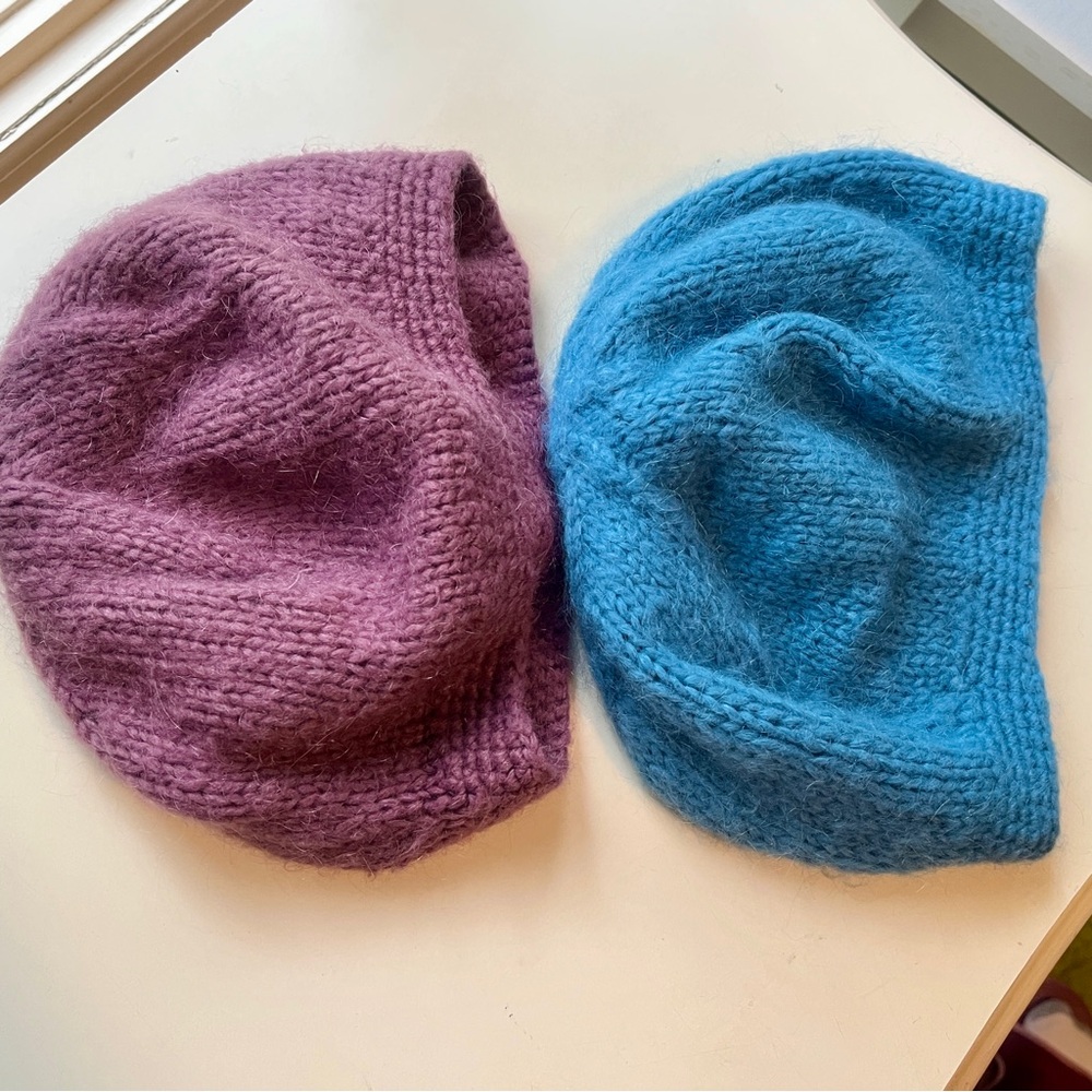 Wooden Ships Knit Beanie Set - Purple and Blue